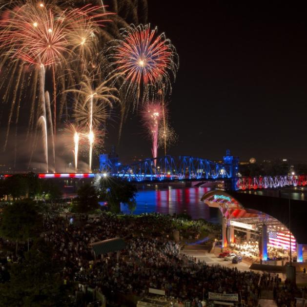4th of July Fireworks at the Amphitheater on the Riverwalk in Little Rock