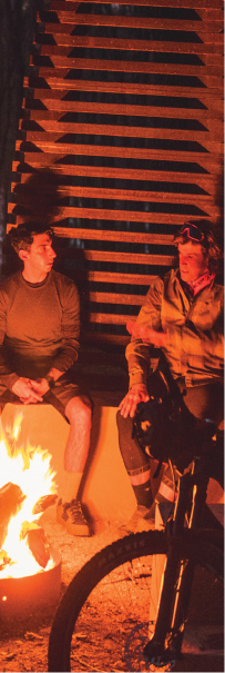People around campfire