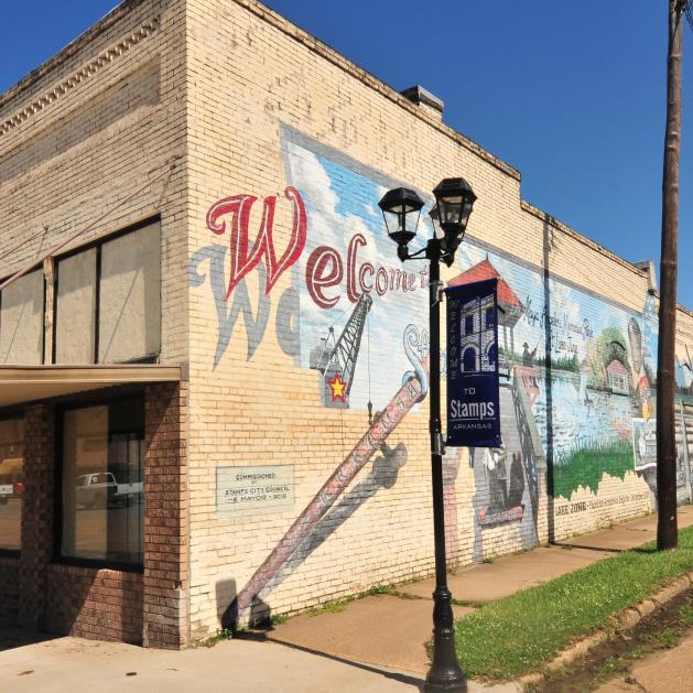 Mural in Stamps, Arkansas 