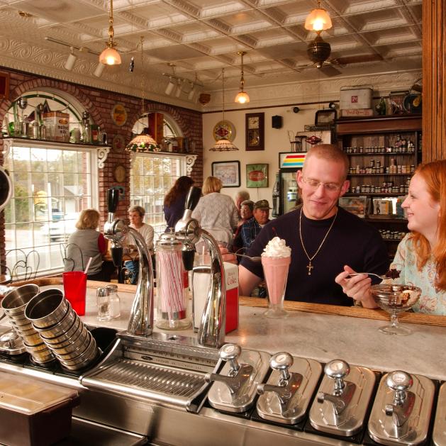 Soda Fountain Counter at Woods Pharmacy in Mountain View