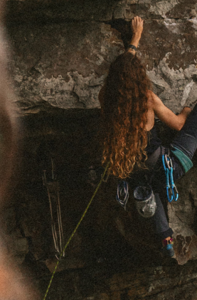 Woman Rock Climbing